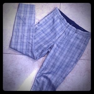 H&M Skinny Fit Plaid Checkered Dress Pants Grey